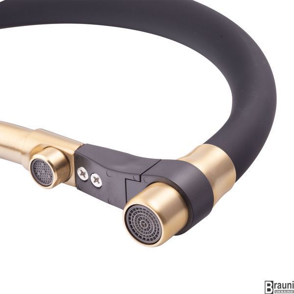 Смеситель для кухни с подключением по питьевой воде Gravity 021 BRUSHED GOLD с силиконовым изливом, матовое золото MI6981 фото