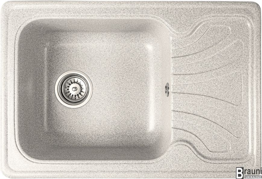 Мийка на кухню гранітна Rasa Gri 64х44 з крилом для сушки посуду RO49568 фото