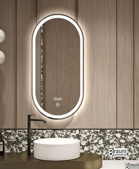 Дзеркало для ванної Dusel DE-M4031 з годинником 5196 фото