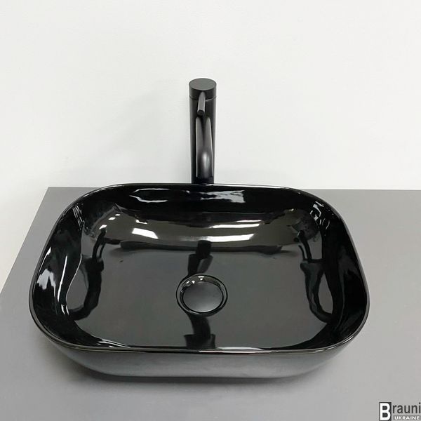 Умивальник (раковина) VBI RAVENNA BLACK GLOSSY накладний VBI-011227 фото