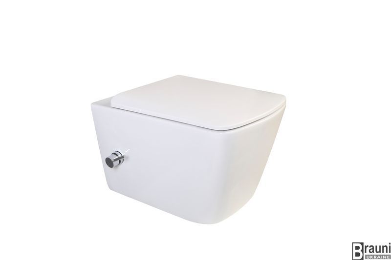 Унітаз-біде підвісний QUADRO-1301-R 51x35x34 система змиву RIMLESS MP6658 фото