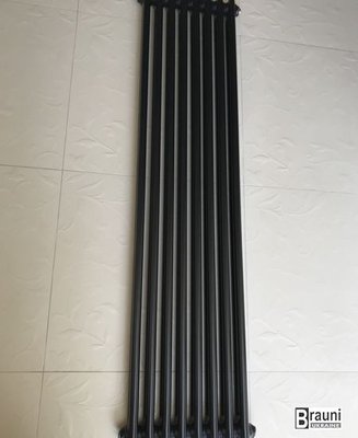 Вертикальный дизайнерский радиатор отопления ТМ ARTTIDESIGN Bari 8/1800 чёрный матовый 5606 фото