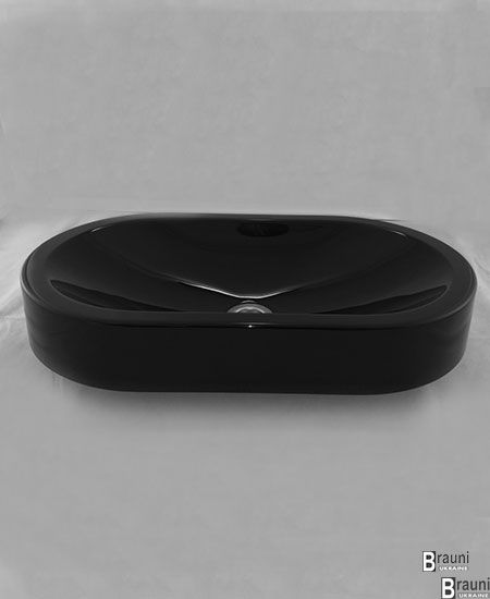 Умывальник накладной овальный Олимпия, 60*35 см, черный 4016 фото