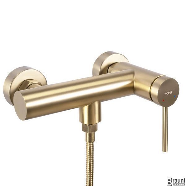 Смеситель для ванны и душа REA FOSS BRUSHED GOLD настенный без излива REA-B5113 фото