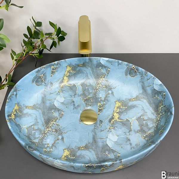 Умывальник (раковина) VBI UDINE MARBLE BLUE MATT накладной VBI-012103 фото