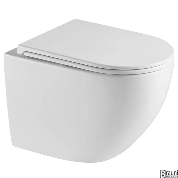 Унітаз підвісний Ellipse-0303-R 520x365x360mm з кришкою, система змиву Rimless MP6463 фото