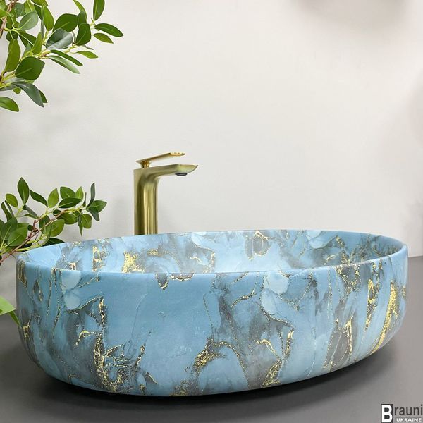 Умывальник (раковина) VBI UDINE MARBLE BLUE MATT накладной VBI-012103 фото
