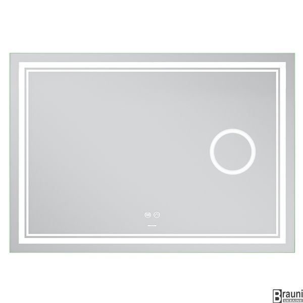 MIXXUS PREMIUM QUADRO MR20-100x70 Дзеркало з LED Touch, Anti-fog, димером, регулятором яскравості, лінзою MP6622 фото