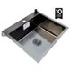 Кухонная мойка Arta U-550BL 60х45 из нержавейки черная + дозатор + корзина RO43519 фото 5