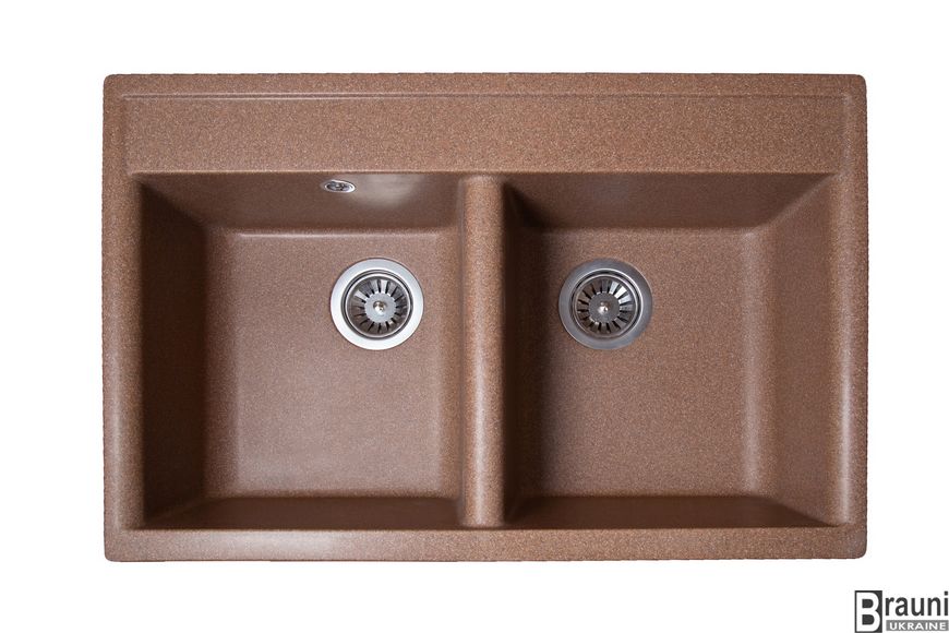 Кухонна мийка Valuri 78-2D Teracota 78х51 з двома чашами RO43721 фото
