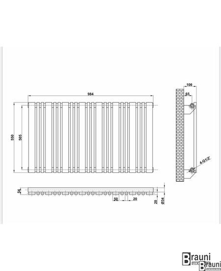 Горизонтальний дизайнерський радіатор опалення Lucca 22/550 білий матовий 5487 фото