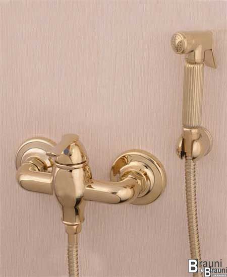 Гигиенический душ со смесителем 022- Deco Gold золото 1960 фото