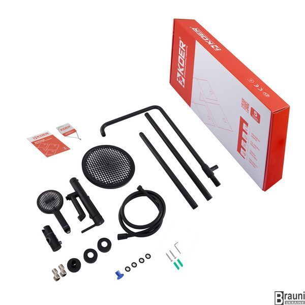 Душевая колонна со смесителем Koer KB-56029-05 3 функции, цвет черный (KR5490) KR5490 фото