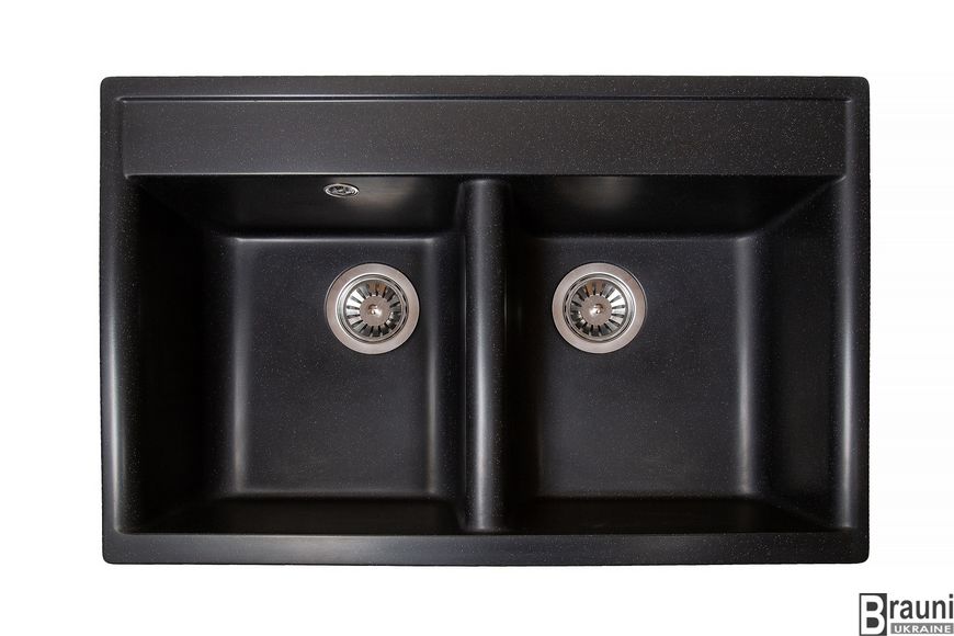 Кухонная мойка Valuri 78-2D Antracit 78х51 черная за двумя чашами RO43476 фото
