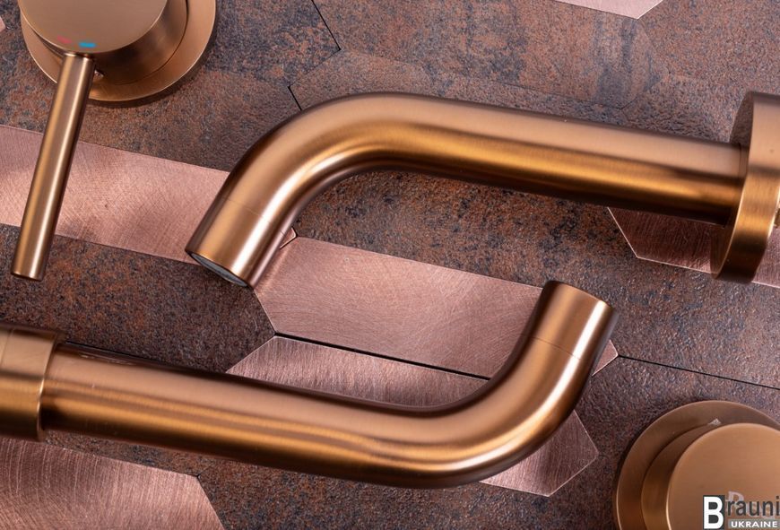Смеситель для раковины (умывальника) REA LUNGO BRUSHED COPPER + BOX скрытого монтажа REA-B4600 фото