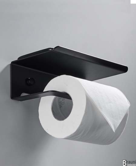 Тримач туалетного паперу Velur 55016 чорний 3108 фото