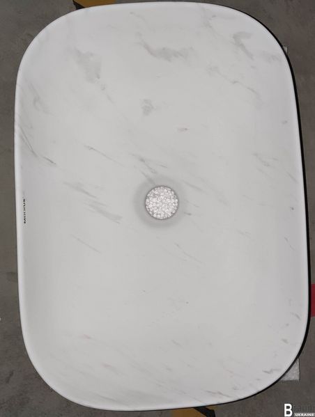 Умывальник (раковина) 45х32 Mixxus Premium DIVERSE-0112 MARBLE белый мрамор, матовая MP6543 фото