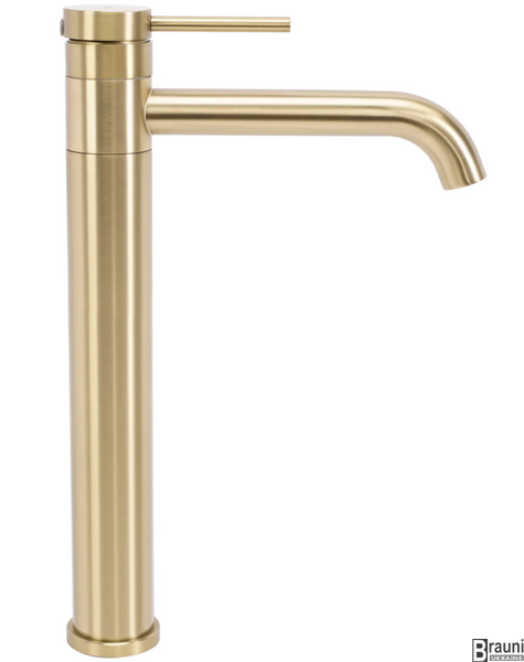 Смеситель для раковины (умывальника) REA LUNGIS BRUSHED GOLD высокий REA-B6101 фото