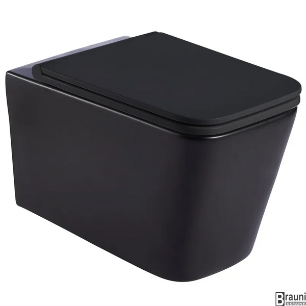 Унітаз підвісний Mixxus Premium Quadro-0302-R Black 530x360x365mm, система змиву RIMLESS (MP6455) MP6455 фото