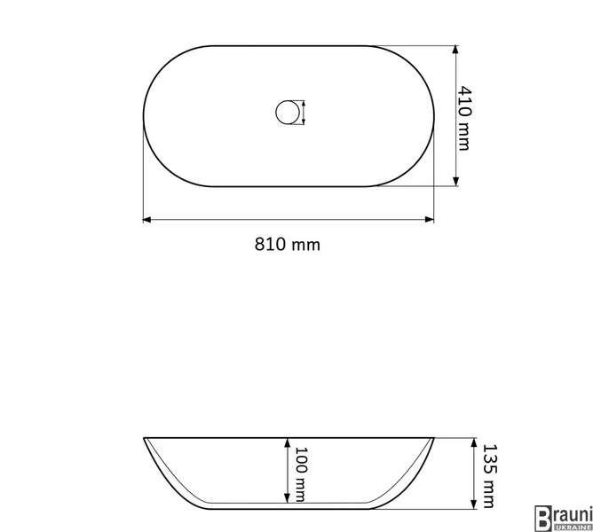 Умывальник (раковина) VBI ANDRIA M WHITE накладной VBI-011701 фото