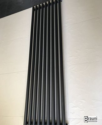 Вертикальний дизайнерський радіатор опалення ТМ ARTTIDESIGN Matera 9/1800 чорний матовий 5498 фото