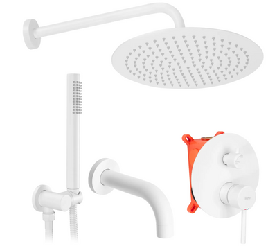 Система для ванны и душа скрытого монтажа LUNGO WHITE MATT белая REA-P6611 фото
