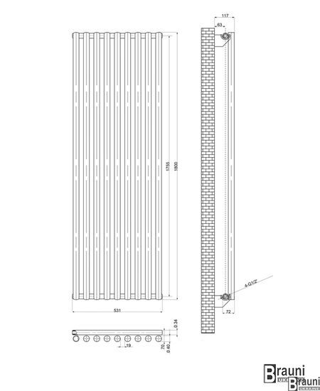 Вертикальний дизайнерський радіатор опалення ТМ ARTTIDESIGN Matera 9/1800 чорний матовий 5498 фото