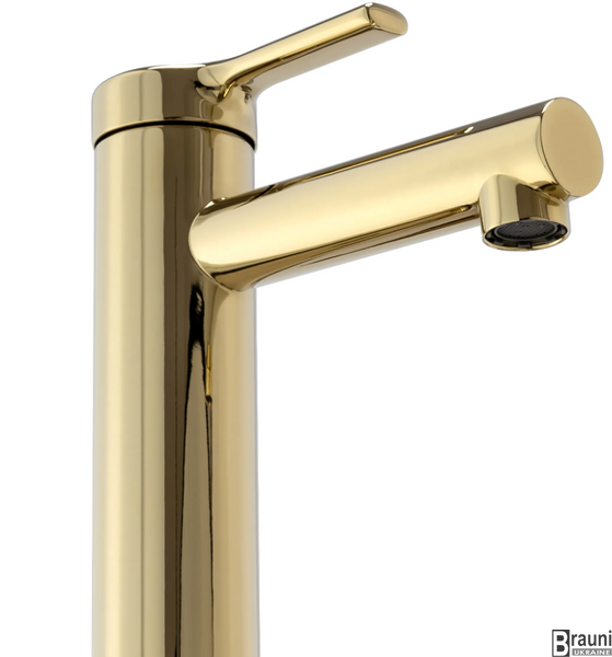 Змішувач для раковини (умивальника) REA PIXEL GOLD золотий низький REA-B2018 фото