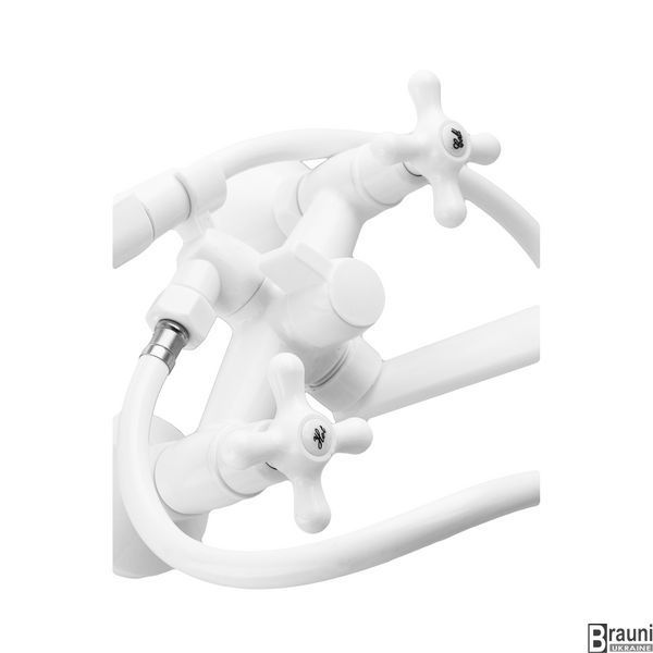 Смеситель для ванны Plamix Pablo -140 EURO SET White (со шлангом и лейкой) (PM0670) PM0670 фото