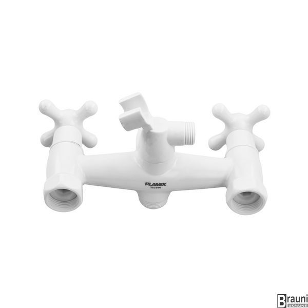 Смеситель для ванны Plamix Pablo -140 EURO SET White (со шлангом и лейкой) (PM0670) PM0670 фото