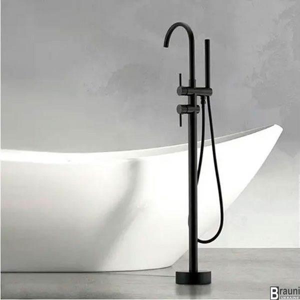 Змішувач для ванни підлоговий ORTIS чорний  REA-B0232 фото