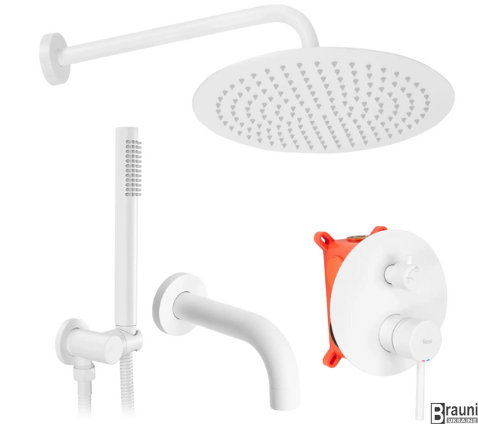 Система для ванни та душу прихованого монтажу LUNGO WHITE MATT біла REA-P6611 фото