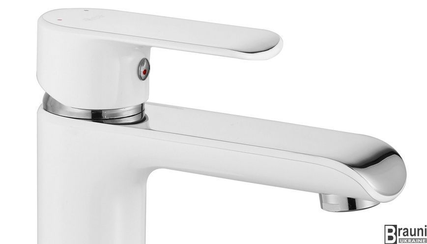 Змішувач для раковини (умивальника) REA BLOOM WHITE CHROMЕ низький REA-B9915 фото