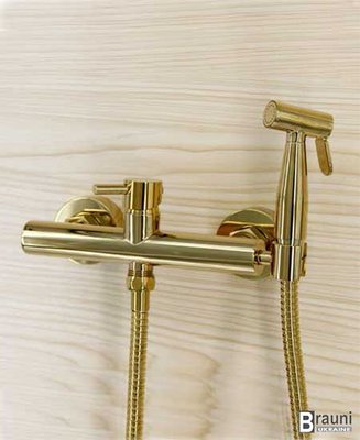 Гигиенический душ со смесителем 023 Gold золото 1962 фото