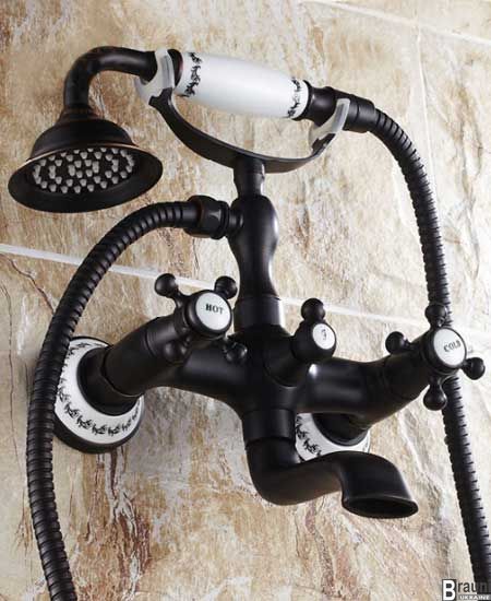 Змішувач для ванни Deco-2 Black чорний 1681 фото
