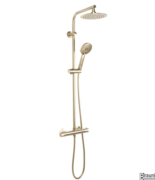 Душевая колона REA BLISS BRUSHED GOLD с термостатом REA-P8413 фото