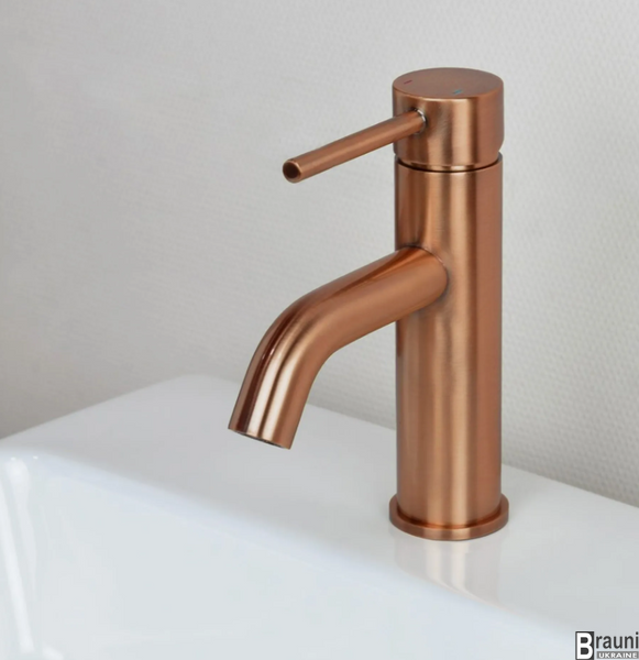 Смеситель для раковины (умывальника) REA LUNGO BRUSHED COPPER низкий REA-B1112 фото
