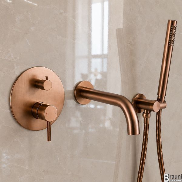 Смеситель для ванны и душа матовая медь VBI MILANO BRUSHED COPPER VBI-050107BC фото
