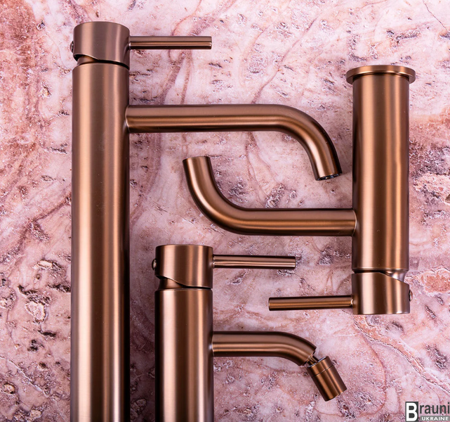 Смеситель для раковины (умывальника) REA LUNGO BRUSHED COPPER низкий REA-B1112 фото