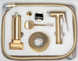 Гігієнічний змішувач з душем для унітазу вбудований латунний, бронзовий, матове золото.