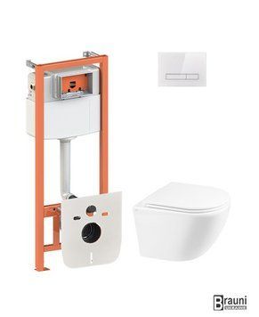 Набір інсталяція 4 в 1 з панеллю змиву Nest (QT0133M425 + QT0111V1105GW) + унітаз Robin 5945 фото