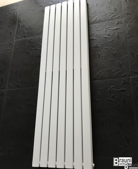 Вертикальний дизайнерський радіатор опалення ТМ ARTTIDESIGN Livorno || 7/1600 білий матовий 5501 фото