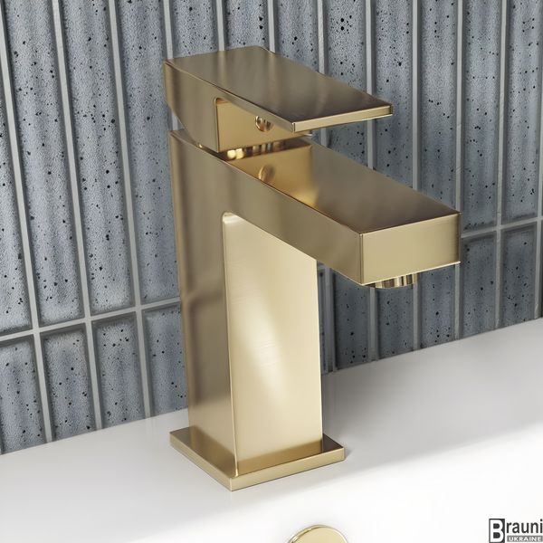 Змішувач для раковини FUTURA GD-3042BG BRUSHED GOLD Матове золото IR3041 фото