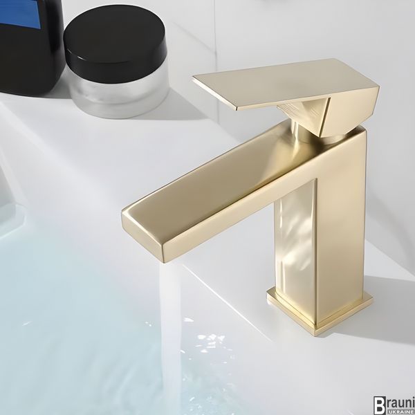 Змішувач для раковини FUTURA GD-3042BG BRUSHED GOLD Матове золото IR3041 фото