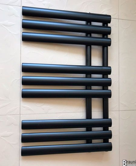 Полотенцесушитель Grasse 50*82 см, электро, водяной, комбинированный, черный 4047 фото