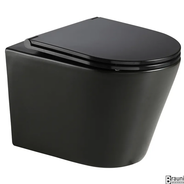 Унітаз підвісний Mixxus Premium Bevel-0301-R Black 515x355x365mm, система змиву RIMLESS (MP6471) MP6471 фото