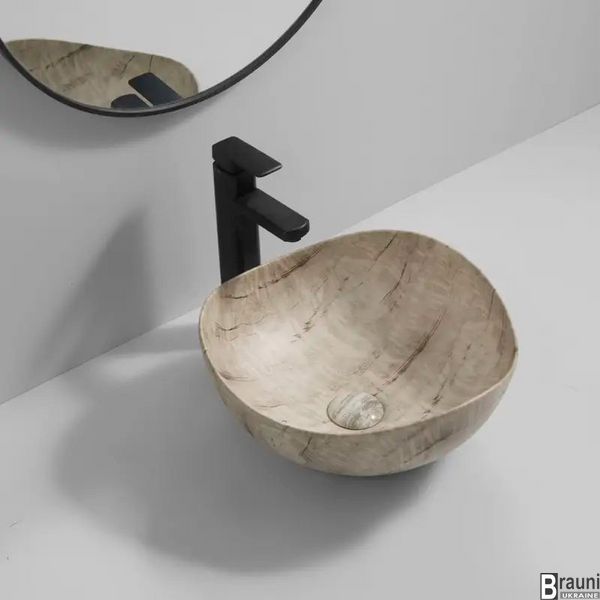 Умывальник раковина накладная WAVE-0103 MARBLE 38х38 мрамор, матовый MP6532 фото