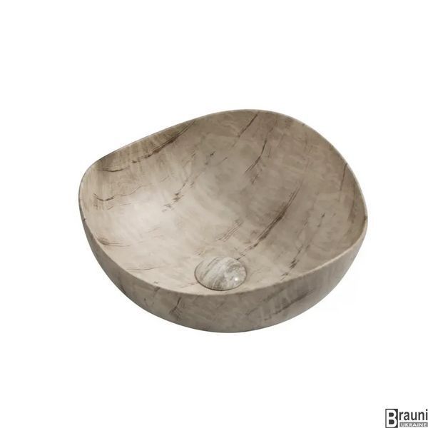 Умывальник раковина накладная WAVE-0103 MARBLE 38х38 мрамор, матовый MP6532 фото