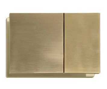 Панель змиву Koer KT-0610-12 240x160x32mmmm пластикова, кнопка квадратна (колір матове золото) KR6137 фото