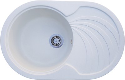 Кухонна мийка Rasa Biela 78х50 біла з крилом для сушки посуду RO44655 фото
